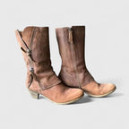 Hadley - Women's Mid-Calf Boots with Side Zip and Stacked Heel