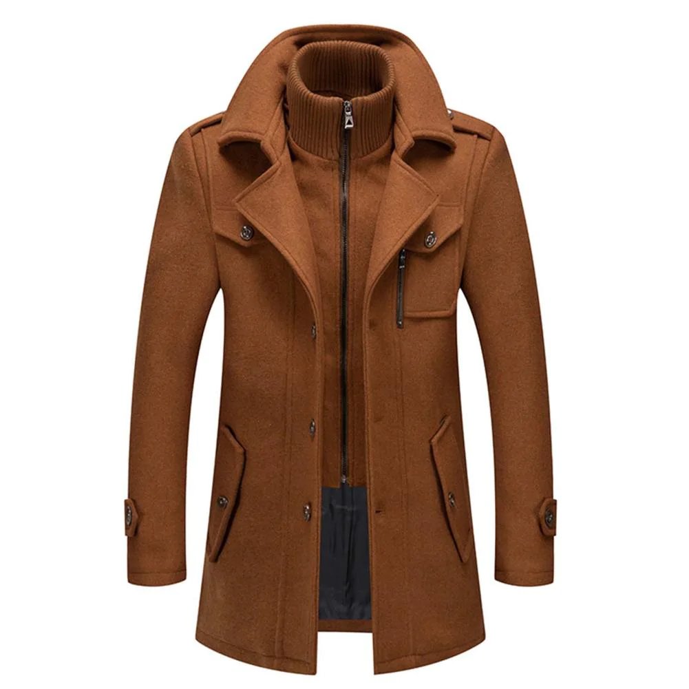 Hadrian - Men's Layered Wool-Blend Overcoat