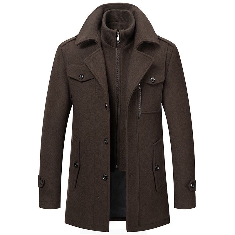 Hadrian - Men's Layered Wool-Blend Overcoat