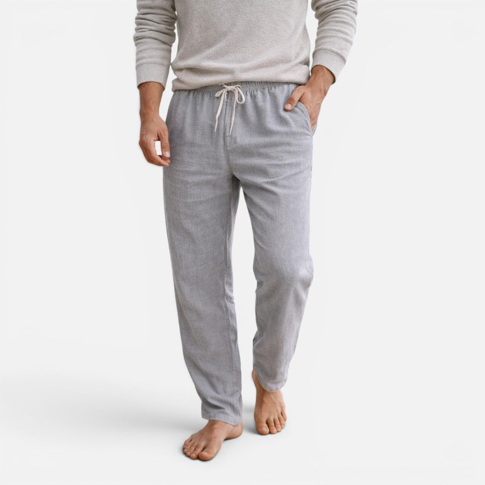 Harlan - Men's Drawstring Linen-Look Straight-Leg Pants