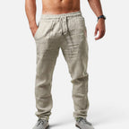 Harlan - Men's Drawstring Linen-Look Straight-Leg Pants