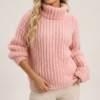Harlow - Women's Oversized Turtleneck Chunky Knit Sweater