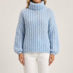 Harlow - Women's Oversized Turtleneck Chunky Knit Sweater