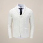 Harrison - Men's Chunky Cable-Knit Cardigan with Shawl Collar