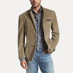 Harrison - Men's Two-Button Canvas Blazer with Notch Lapels