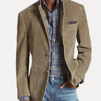 Harrison - Men's Two-Button Canvas Blazer with Notch Lapels