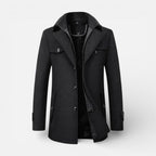 Harrison - Men's Wool-Blend Coat with Stand Collar