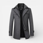 Harrison - Men's Wool-Blend Coat with Stand Collar