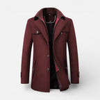 Harrison - Men's Wool-Blend Coat with Stand Collar