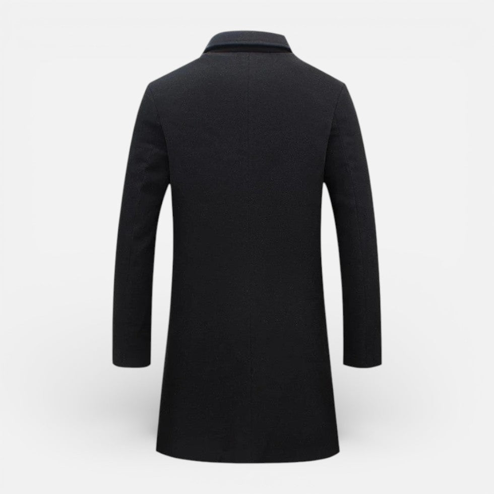 Harrison - Men's Wool-Blend Coat with Stand Collar