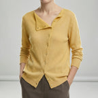 Hartley - Women's Asymmetrical Button-Front Crewneck Sweater