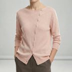 Hartley - Women's Asymmetrical Button-Front Crewneck Sweater
