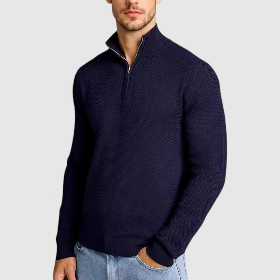 Harvey - Men's Cashmere Blend Quarter-Zip Pullover