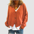 Hazel - Women's Oversized Button-Front Cardigan