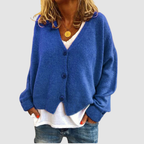 Hazel - Women's Oversized Button-Front Cardigan