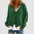 Hazel - Women's Oversized Button-Front Cardigan