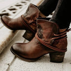 Heather - Women's Lace-Up Block Heel Ankle Boots