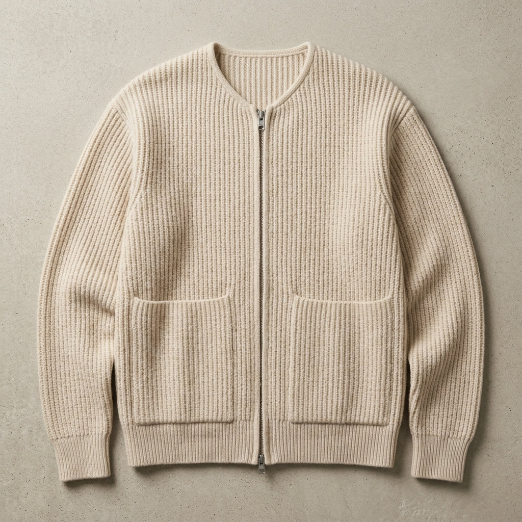 Henrik - Men's Full-Zip Ribbed Cardigan
