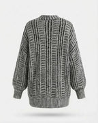Hortense - Women's Cable-Knit Buttoned Oversized Cardigan