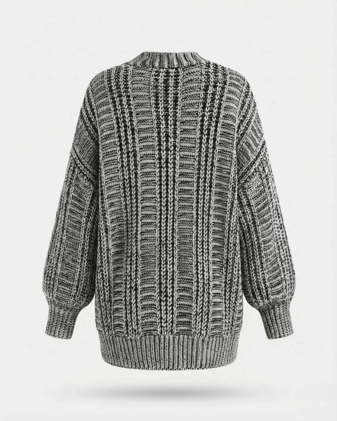 Hortense - Women's Cable-Knit Buttoned Oversized Cardigan