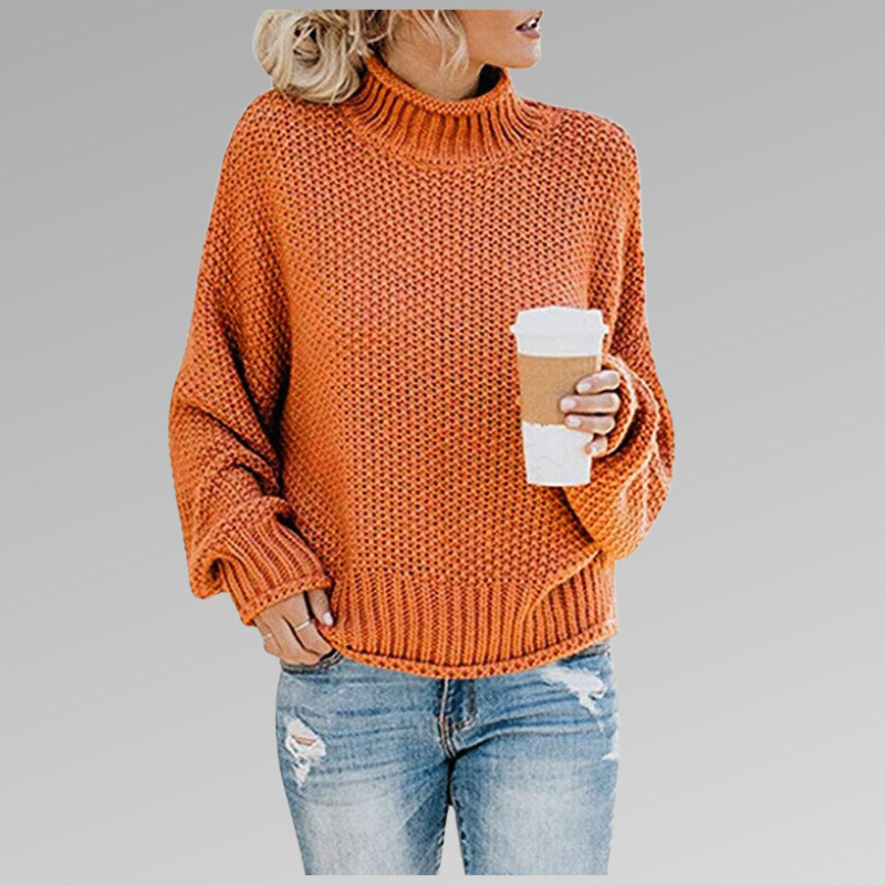 Iris - Women's Oversized Knit Turtleneck Sweater