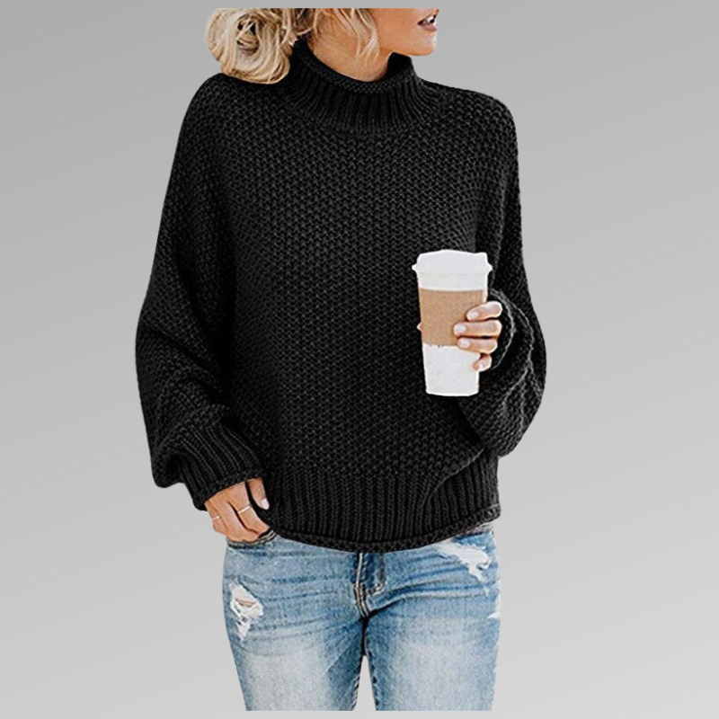Iris - Women's Oversized Knit Turtleneck Sweater