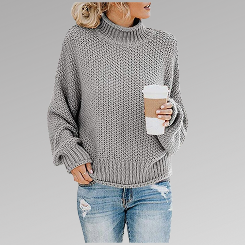Iris - Women's Oversized Knit Turtleneck Sweater