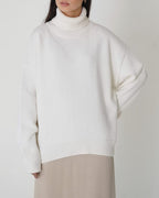 Isadora - Women's Relaxed Turtleneck Pullover with Ribbed Trims