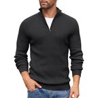 Jameson - Men's Half-Zip Mock Neck Ribbed Knit Sweater