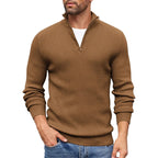 Jameson - Men's Half-Zip Mock Neck Ribbed Knit Sweater