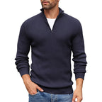 Jameson - Men's Half-Zip Mock Neck Ribbed Knit Sweater