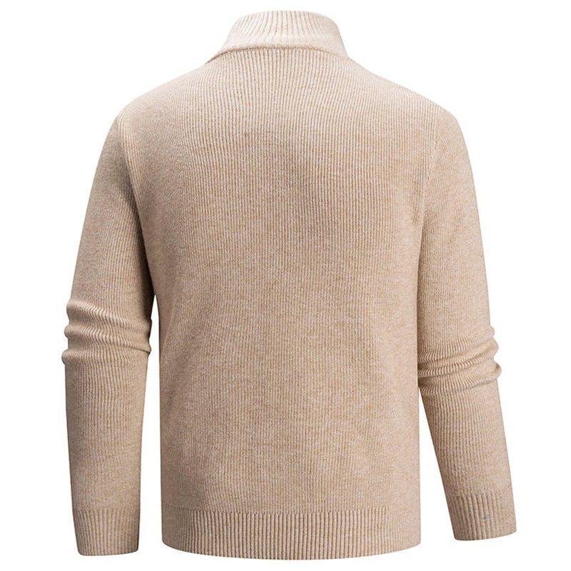 Jameson - Men's Half-Zip Mock Neck Ribbed Knit Sweater