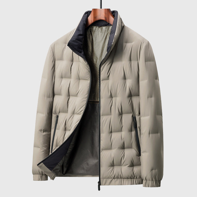 Jasper - Men's Quilted Down Puffer Jacket with Mock Neck