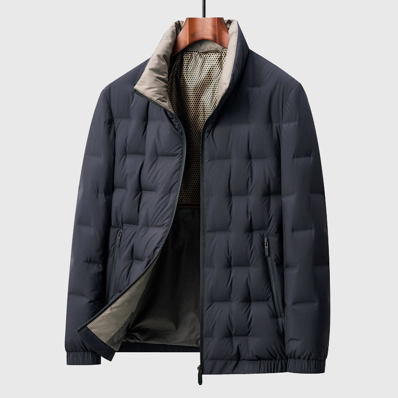 Jasper - Men's Quilted Down Puffer Jacket with Mock Neck