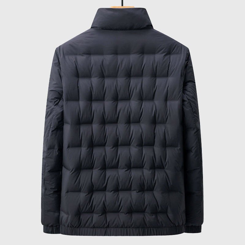 Jasper - Men's Quilted Down Puffer Jacket with Mock Neck