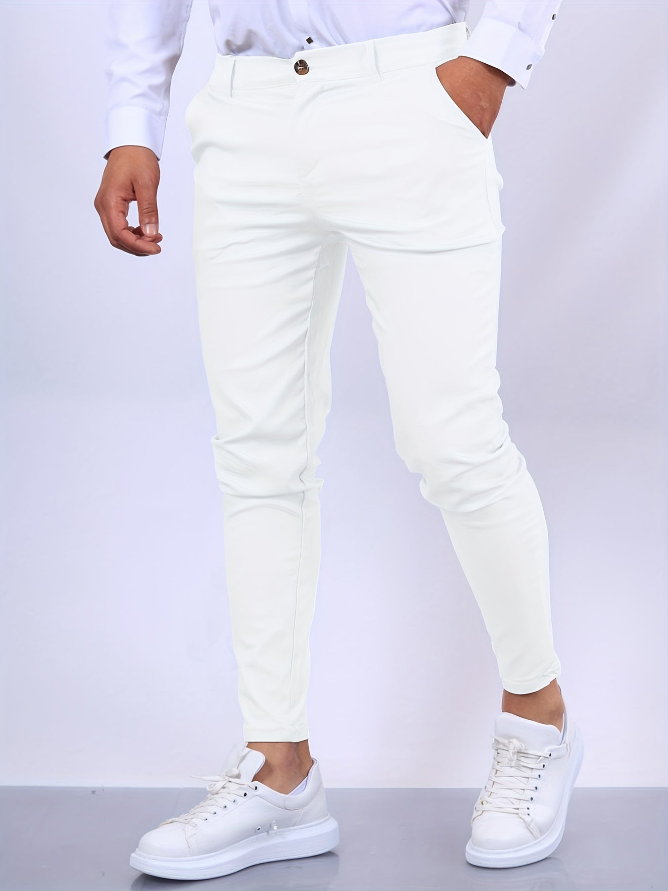 Jasper - Men's Tapered Chino Pants with Flat Front
