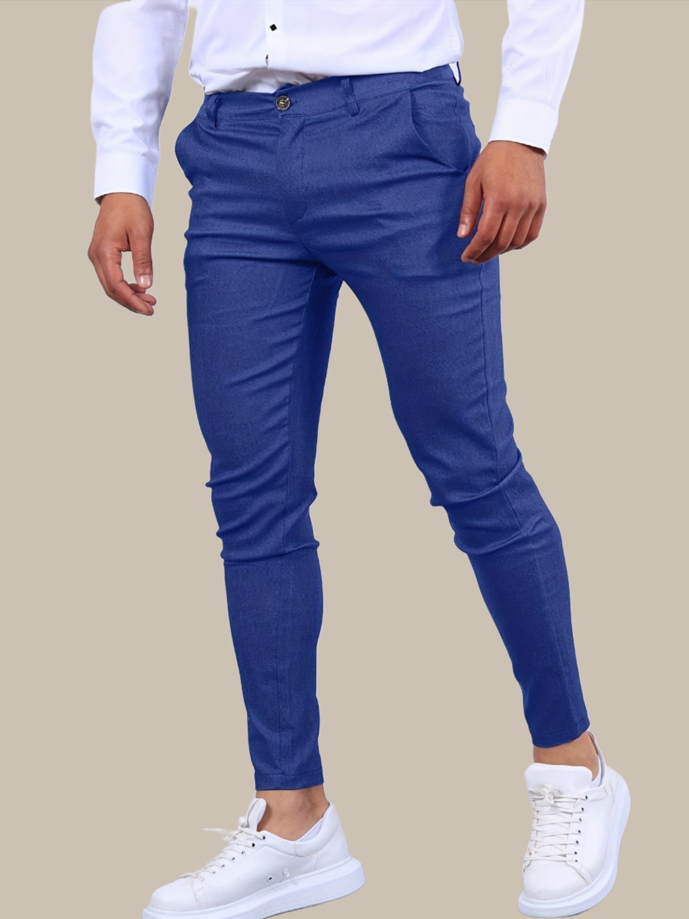 Jasper - Men's Tapered Chino Pants with Flat Front