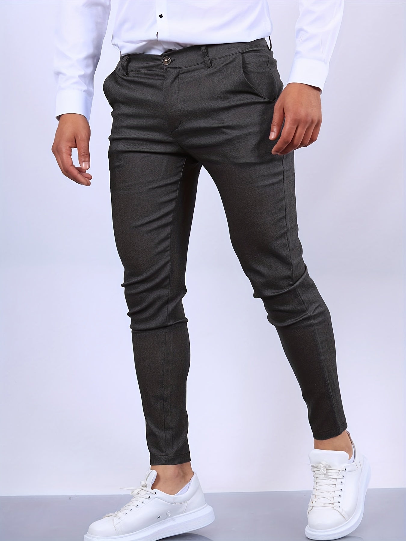 Jasper - Men's Tapered Chino Pants with Flat Front