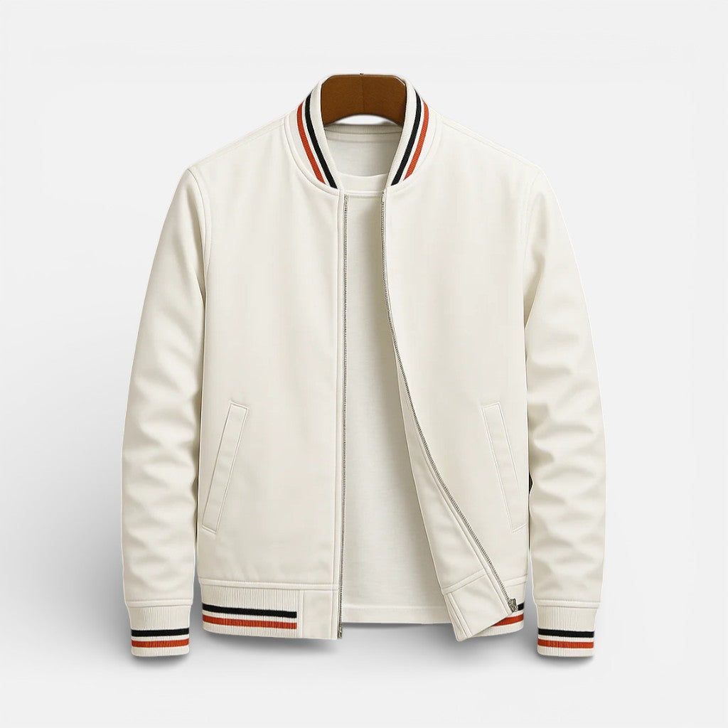 Jasper - Men's Zip-Front Bomber Jacket with Ribbed Cuffs