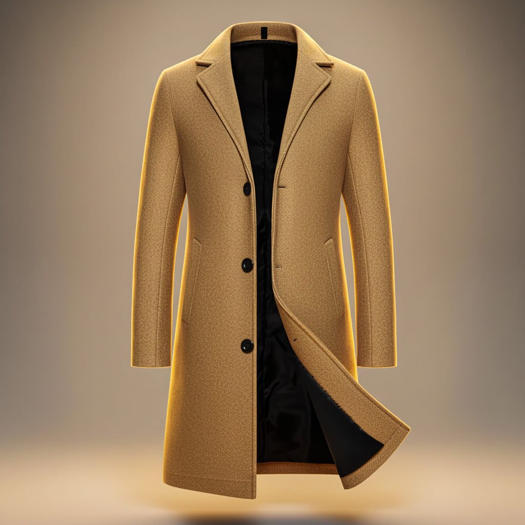 Jayden - Men's Single-Breasted Wool Coat with Tailored Lapels