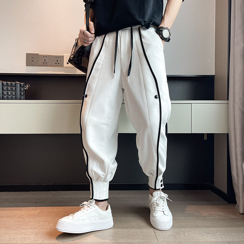 Julian - Men's Drawstring Joggers with Tapered Leg and Button Cuffs