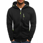 Kasper - Men's Zip-Front Hoodie with Neon Drawstring Details