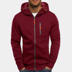 Kasper - Men's Zip-Front Hoodie with Neon Drawstring Details