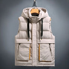 Kassian - Men's Hooded Puffer Vest with Cargo Pockets