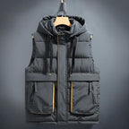 Kassian - Men's Hooded Puffer Vest with Cargo Pockets