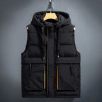 Kassian - Men's Hooded Puffer Vest with Cargo Pockets