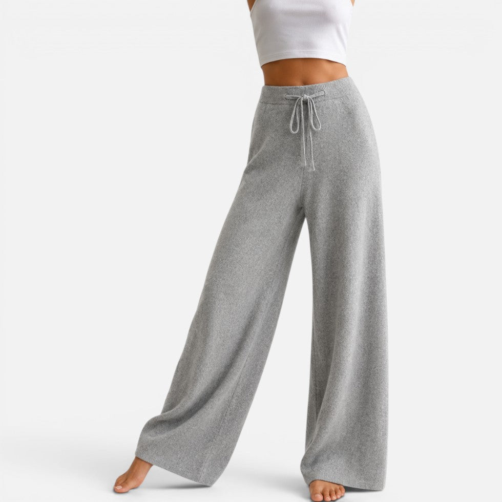 Kennedy - Women's Wide-Leg Cashmere Knit Pants