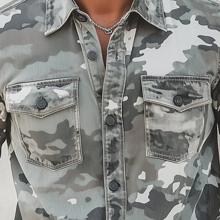 Keswick - Men's Camo Shirt Jacket with Chest Pockets