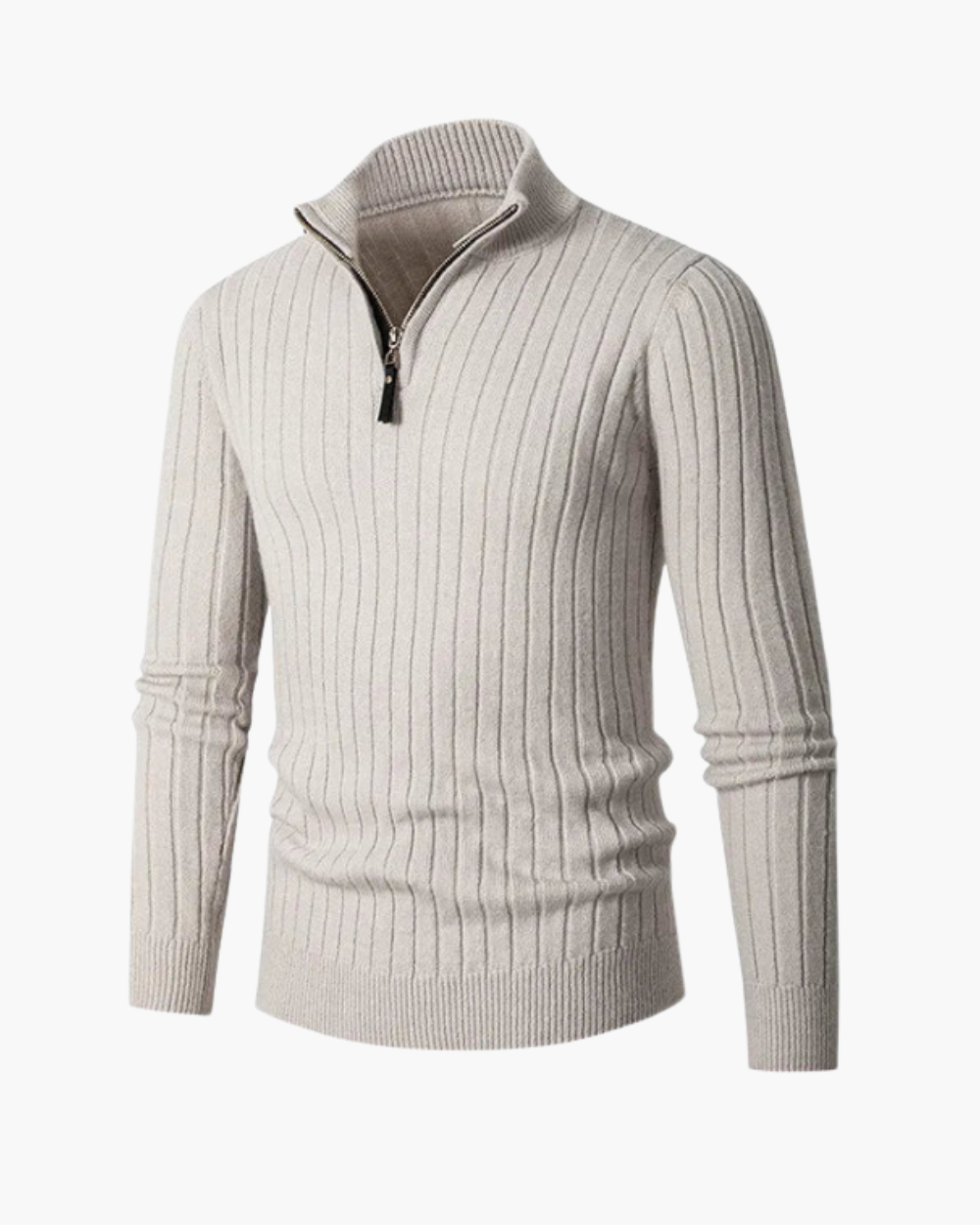 Kieran - Men's Ribbed Half-Zip Knit Pullover