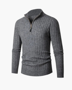 Kieran - Men's Ribbed Half-Zip Knit Pullover